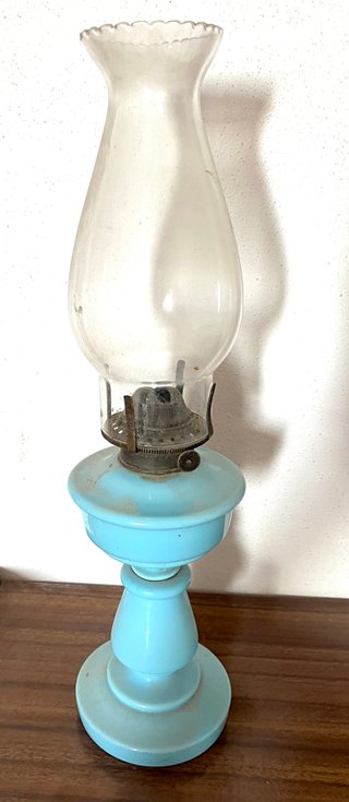 Lampada a Olio/Cherosene Vintage Blu