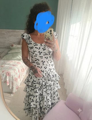 Vestido Rocío Flamenca Gitana Feria 40-42 aprox 50