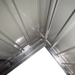 Casetta Giardino Acciaio Porta Scorrevole Nera