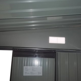 Casetta Giardino Acciaio Porta Scorrevole Nera