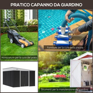 Casetta Giardino Acciaio Porta Scorrevole Nera
