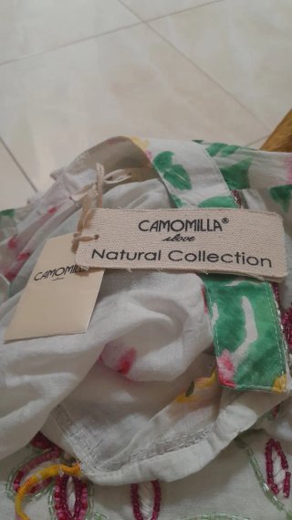 Camicia Camomilla cotone e macramè floreale