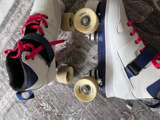 Patines Quad Artísticos Blancos y Rojos