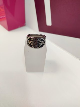 Anillo acero plateado harley davidson T25