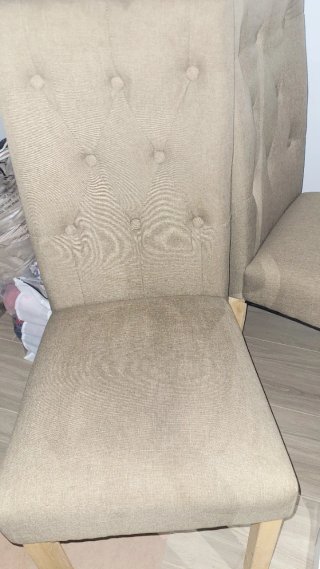 Silla de comedor tapizada beige/gris