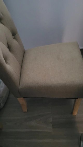 Silla de comedor tapizada beige/gris