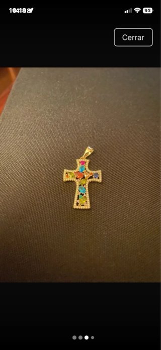 Colgante Cruz Oro Laminado 14k Multicolor