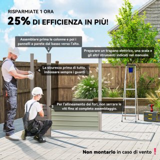 Capanno Porta Attrezzi Acciaio con Chiavistello