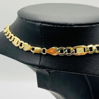 CADENA FIGARO LABRADA 3x1. ORO 18K