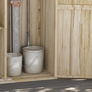 Casetta da Giardino in Abete con Porte e Ripiani