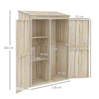 Casetta da Giardino in Abete con Porte e Ripiani