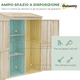 Casetta da Giardino in Abete con Porte e Ripiani