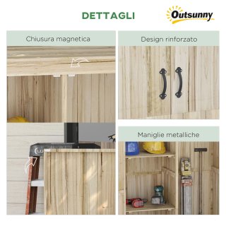 Casetta da Giardino in Abete con Porte e Ripiani