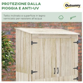 Casetta da Giardino in Abete con Porte e Ripiani