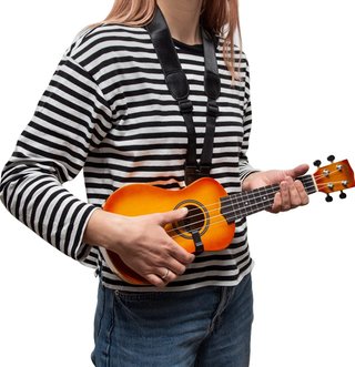 TIGER STP80-BK Correa de ukelele negra ajustable