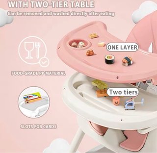 Trona Plegable Rosa 3 en 1