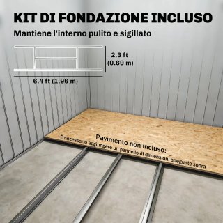 Casetta da Giardino in Metallo Marrone 2.1x1.3m