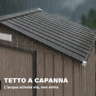 Casetta da Giardino in Metallo Marrone 2.1x1.3m