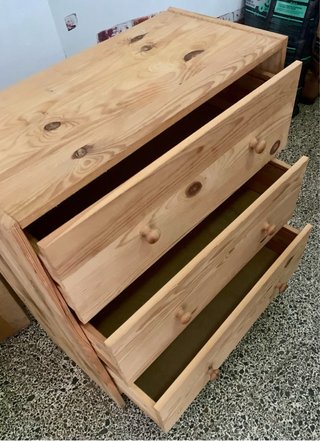 Cajonera de madera 3 cajones.