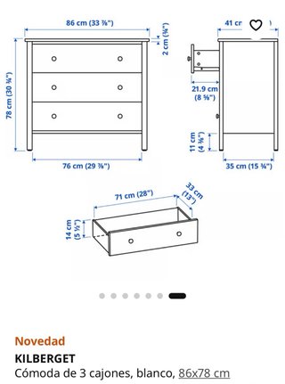 Cómoda blanca de madera