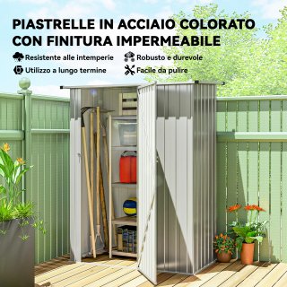 Capanno Porta Attrezzi in Metallo Tetto Inclinato