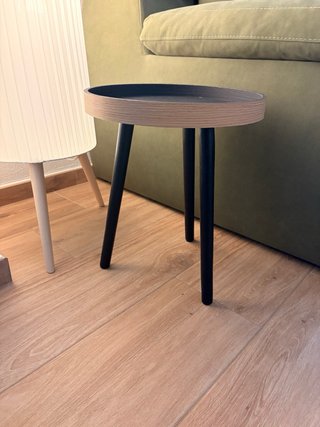 Mesa auxiliar redonda madera