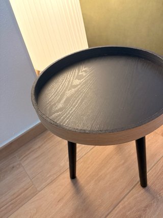 Mesa auxiliar redonda madera