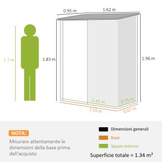 Casetta Giardino Acciaio con Catenaccio Marrone