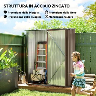 Casetta Giardino Acciaio con Catenaccio Marrone