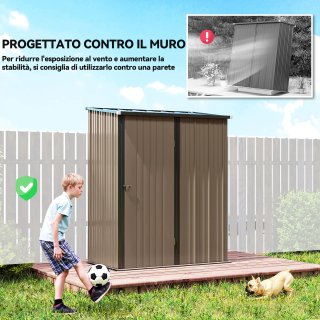 Casetta Giardino Acciaio con Catenaccio Marrone