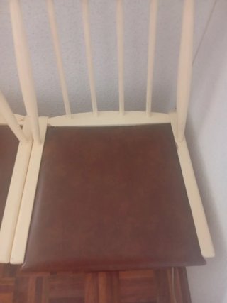 Set 6 Sillas Vintage Madera y Cuero