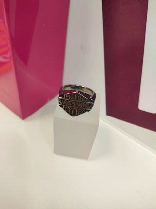 Anillo acero plateado harley davidson T22