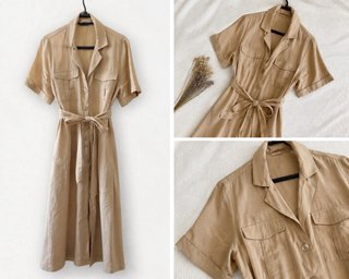 Vestido Beige Talla 38 EUR