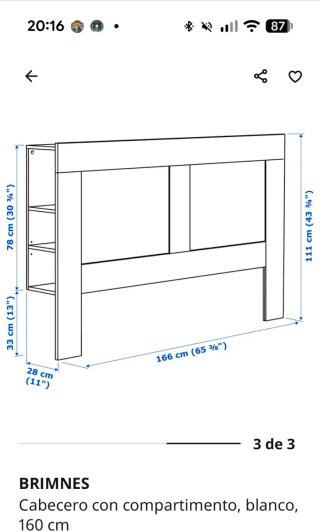 Cabecero IKEA Brimnes Blanco