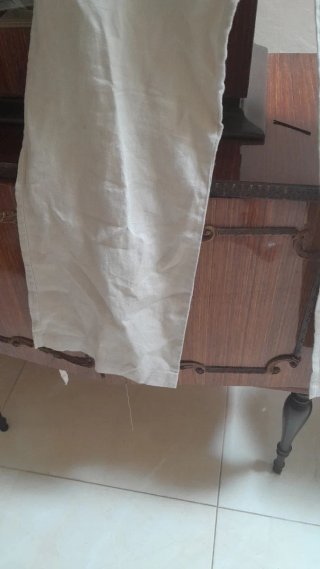 Pantaloni 100% Lino Gamba Ampia Beige
