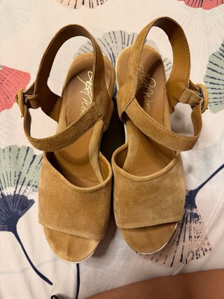 Sandalias Alpe Cuña Marrón y Turquesa