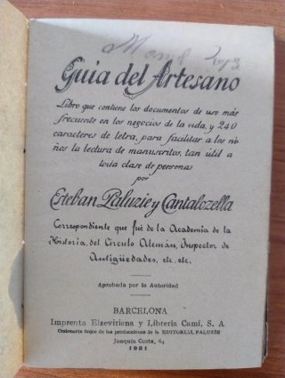 Libro antiguo 1951 guia del artesano