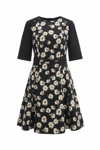 Vestido estampado floral negro
