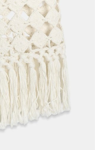 Falda crochet Zara flecos Talla M