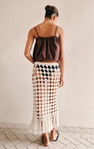 Falda crochet Zara flecos Talla M
