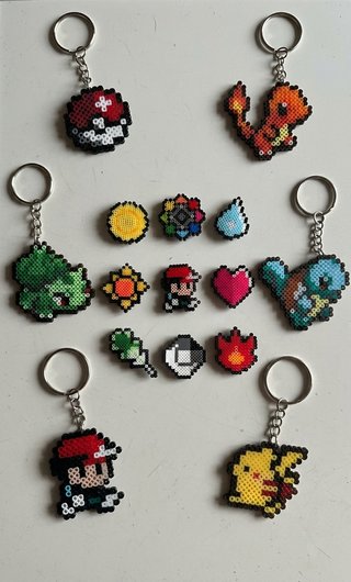 Portachiavi e calamite Pokemon in hama beads