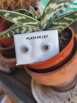 Pendientes Topacio Místico ,plata de ley
