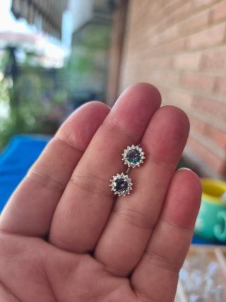 Pendientes Topacio Místico ,plata de ley