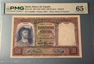 500 Pesetas España 1931 Banco de España