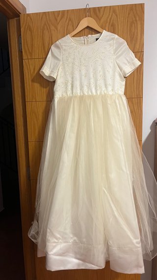 Vestido Comunión Niña Grande Blanco/Dorado