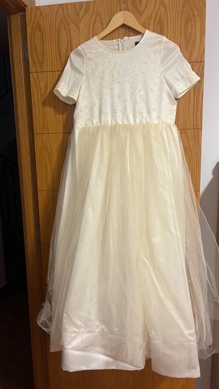 Vestido Comunión Niña Grande Blanco/Dorado