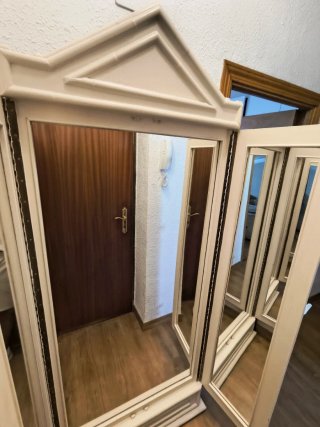 Armario espejo antiguo de madera maciza – 200 cm