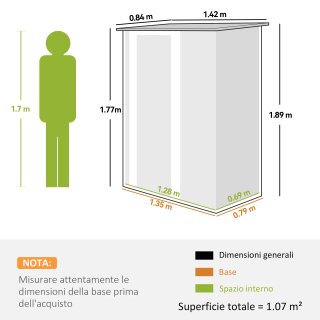 Capanno Attrezzi in Acciaio Impermeabile Grigio