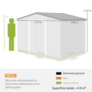 Casetta da Giardino Acciaio 2 Porte Scorrevoli