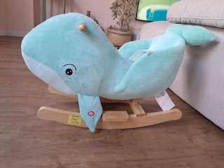 Balancin de ballena azul para bebés